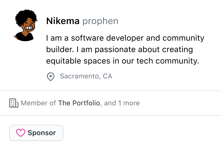 GitHub profile card for @prophen